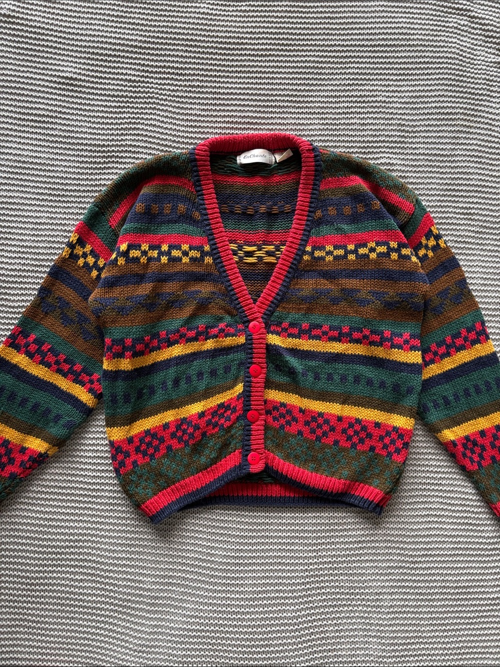 Vintage EnChante Chunky Grandpa Knit Cardigan
